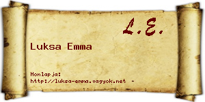 Luksa Emma névjegykártya